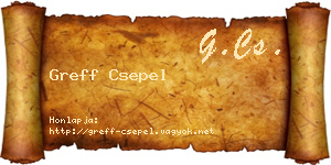 Greff Csepel névjegykártya